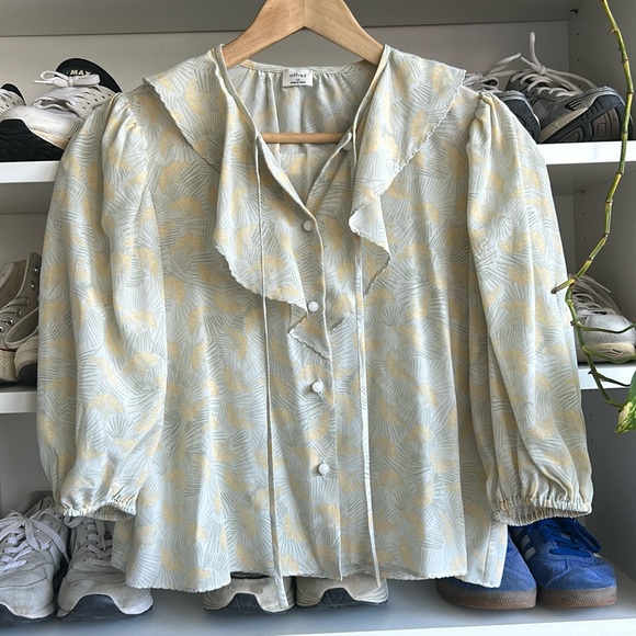 Wilfred floral silk button blouse with ties - Picture 1 of 5